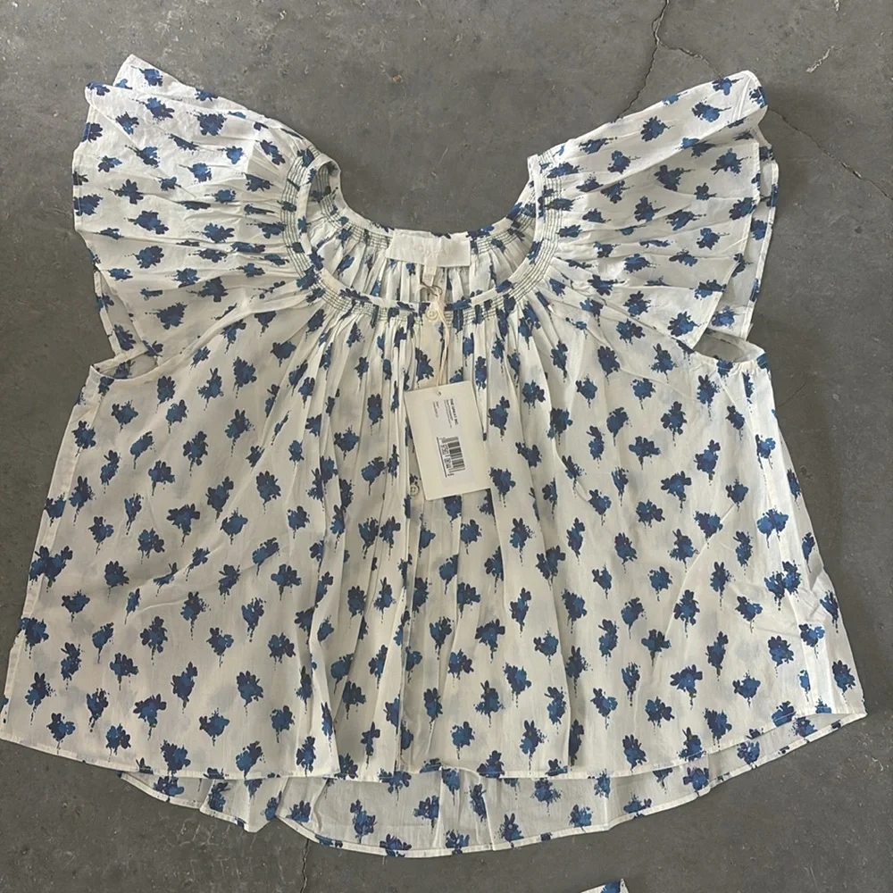 THE GREAT. Flutter sleeve sleep top and the square pajama short - Picture 2 of 8